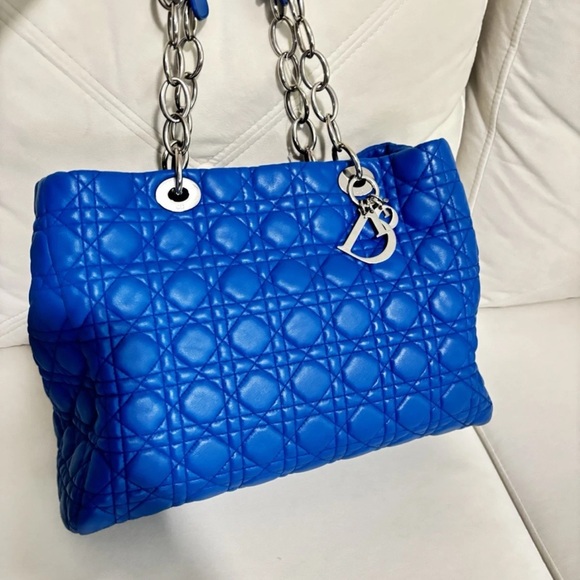 Dior Cannage Royal Blue Shoulder Bag - Picture 1 of 5